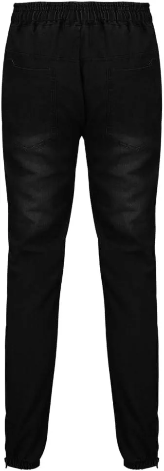 Jeans for Men Slim Fit Vintage Jeans Loose Denim Pants with Zipper Pockets Hip Hop Elastic Dance Pants Streetwear