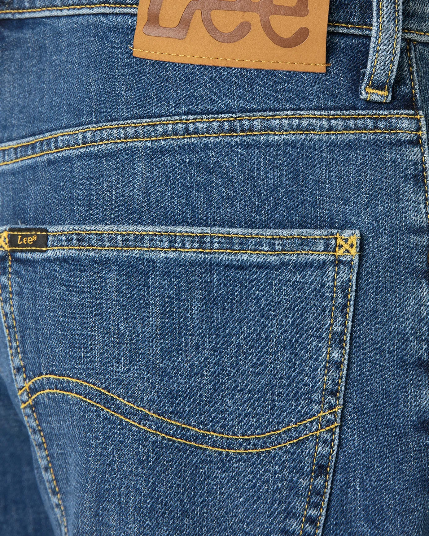 Lee Brooklyn Straight Regular Fit Mens Jeans - Mid Stonewash