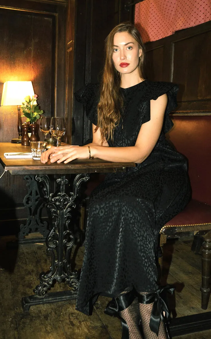 Leopard Jacquard Maxi Dress