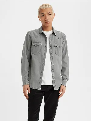 Levis 857450111 Mens Classic Western Standard Shirt Norman Grey Wash
