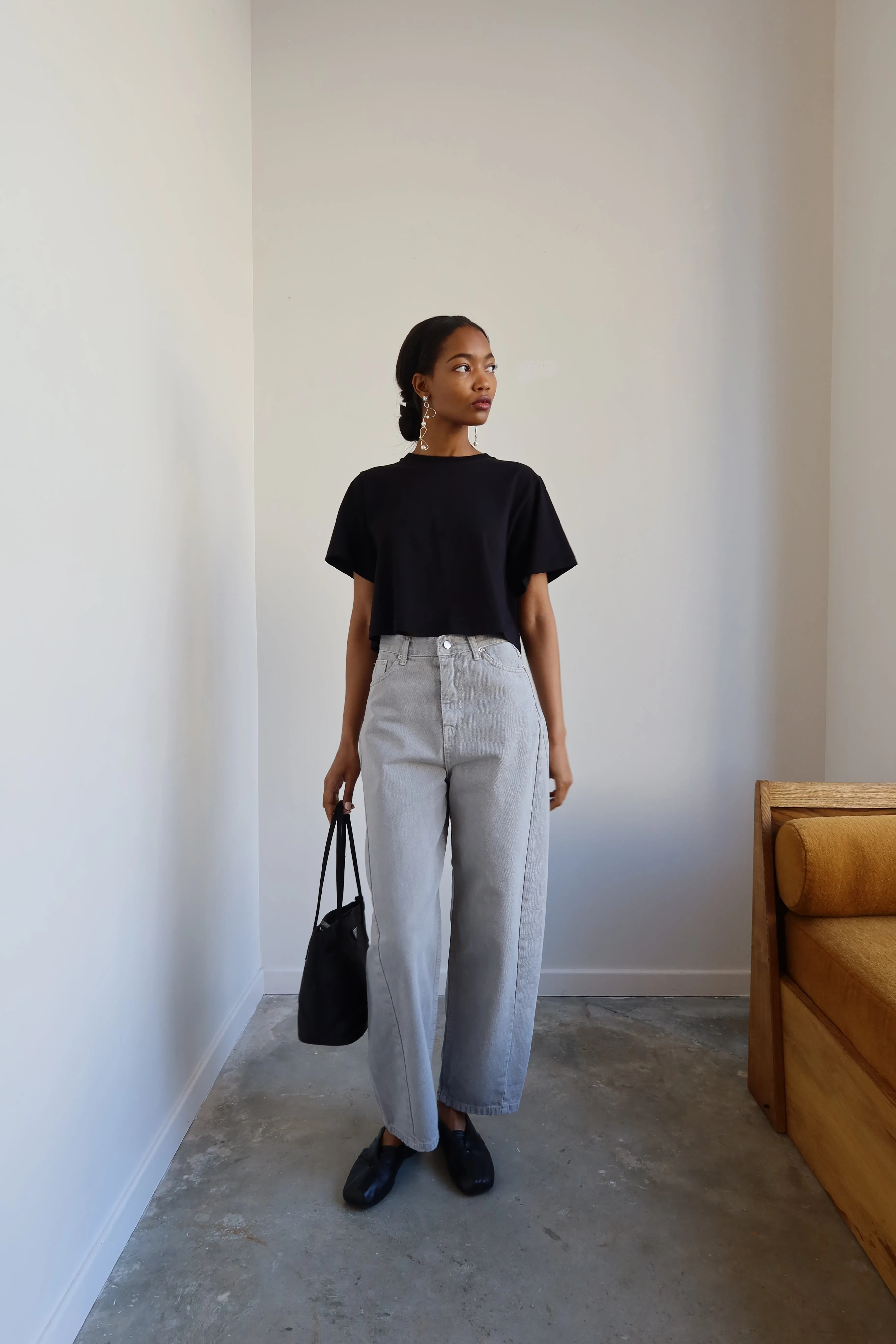 Light Grey Barrel Leg Jeans