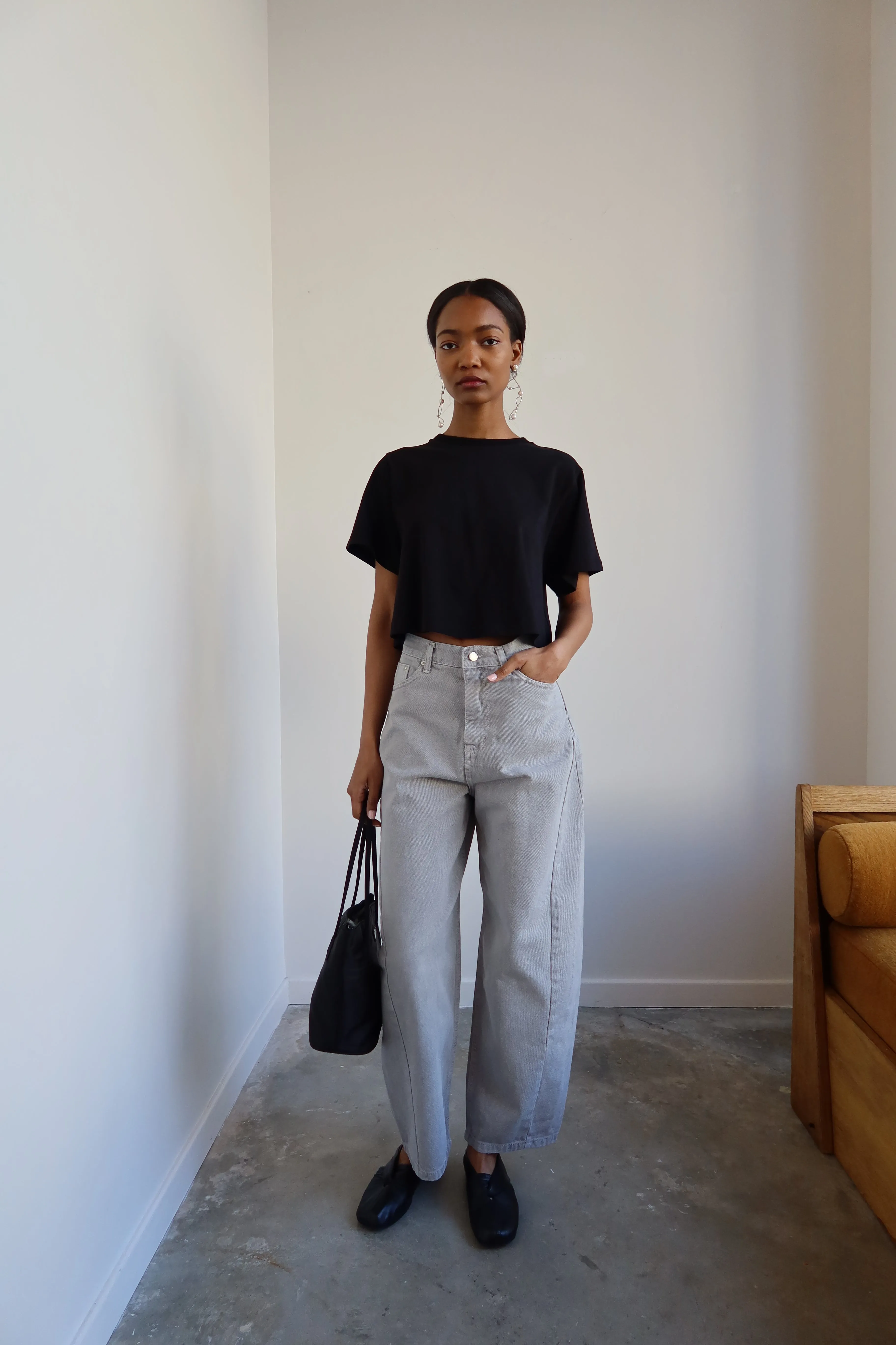 Light Grey Barrel Leg Jeans