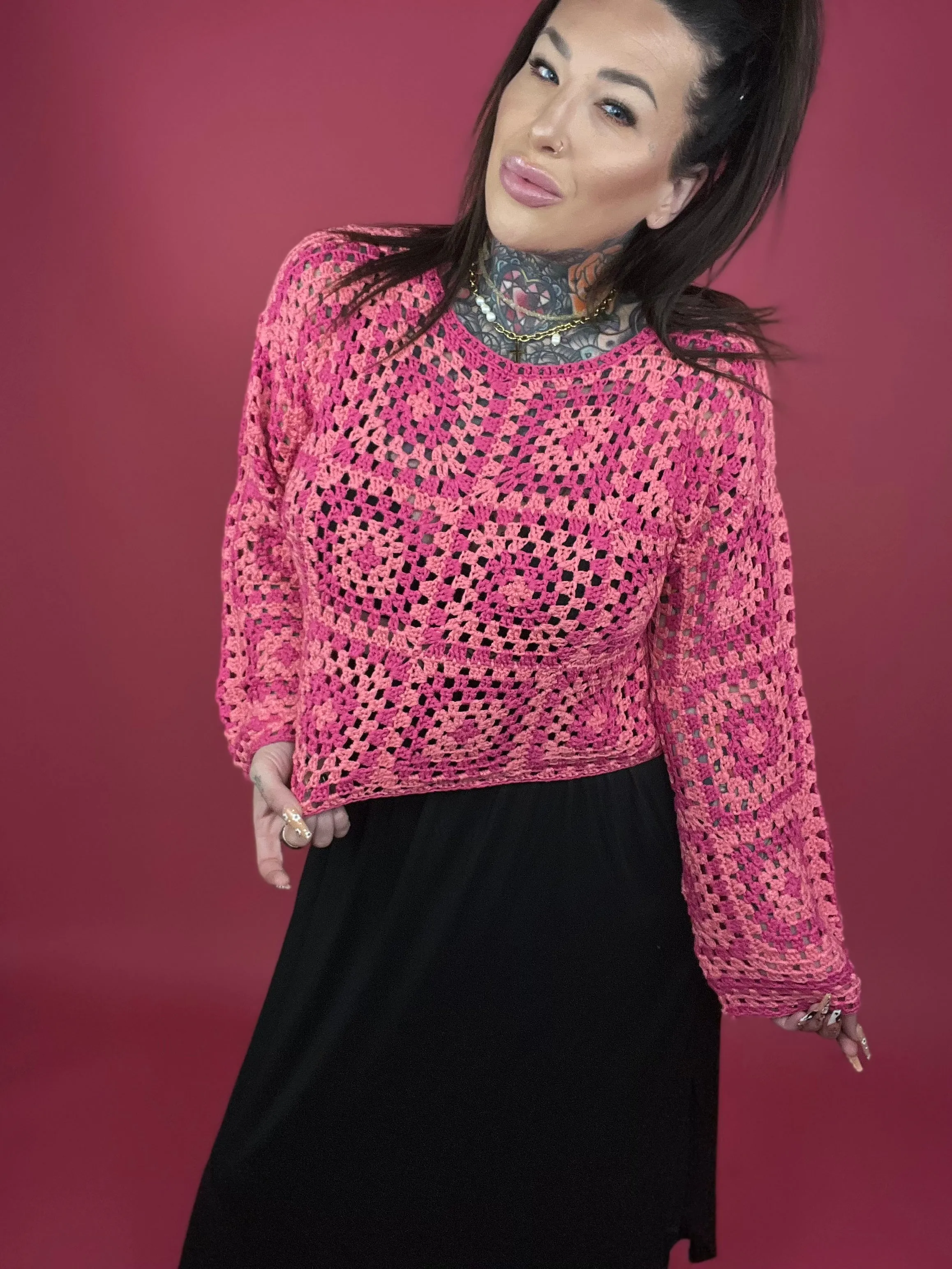 Long Sleeve Crochet Top (Multiple Colors) - BP