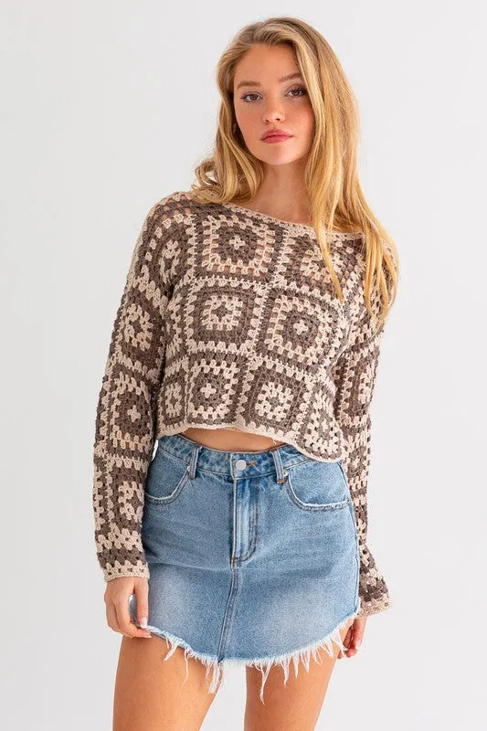 Long Sleeve Crochet Top (Multiple Colors) - BP