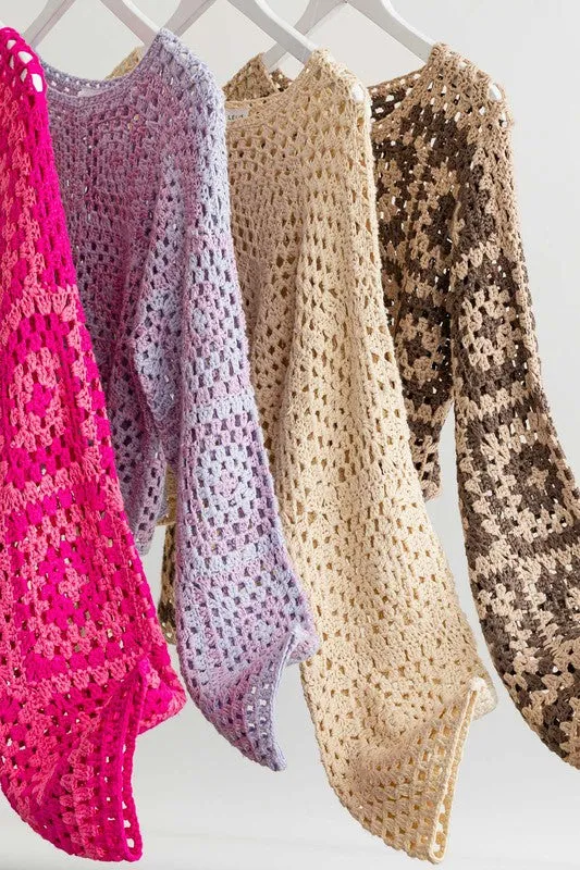 Long Sleeve Crochet Top (Multiple Colors) - BP