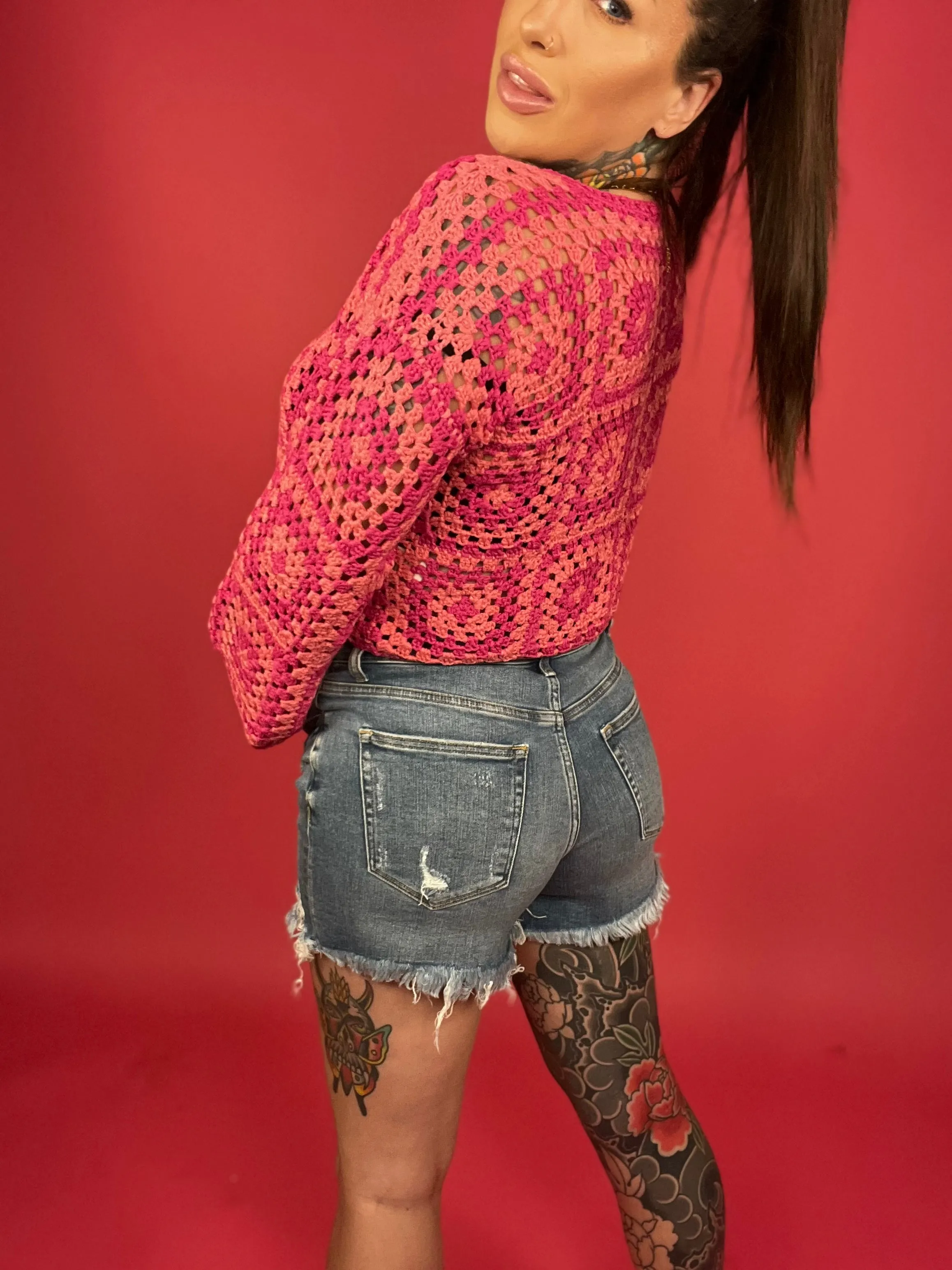 Long Sleeve Crochet Top (Multiple Colors) - BP