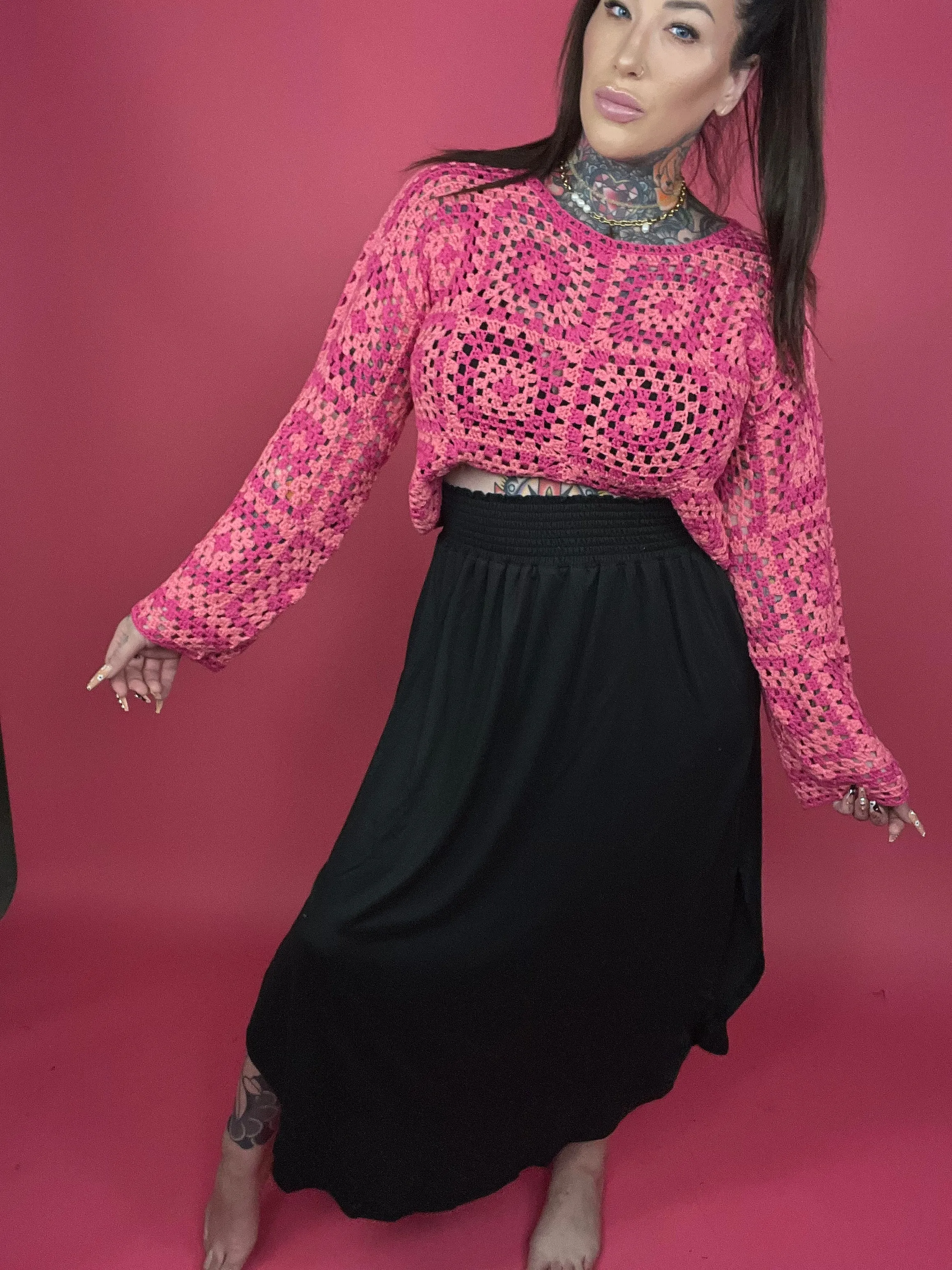 Long Sleeve Crochet Top (Multiple Colors) - BP
