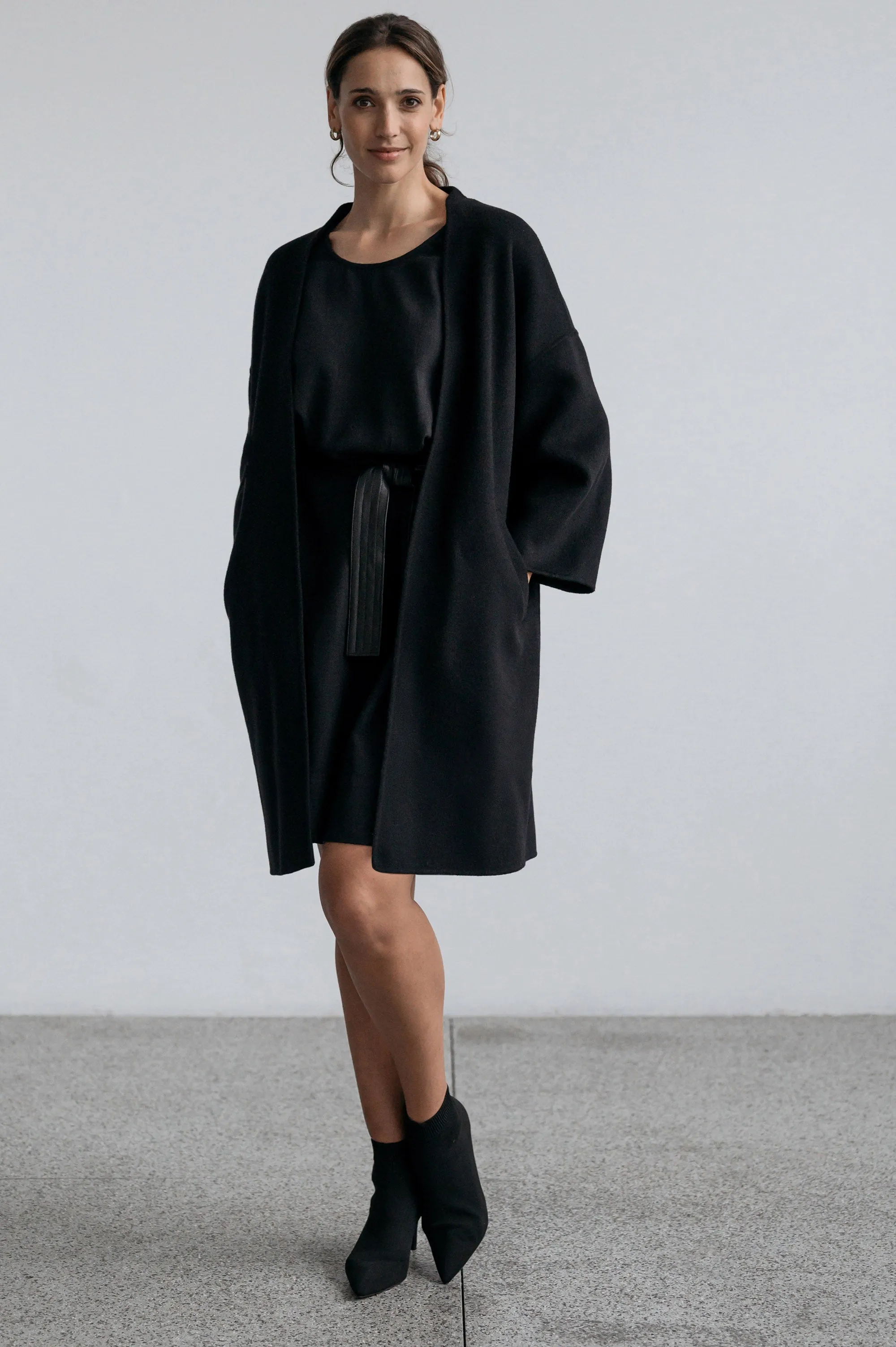 Luda Cocoon Coat - Black