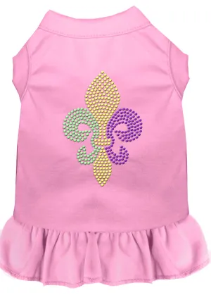 Mardi Gras Fleur De Lis Rhinestone Dress Light Pink Xxl