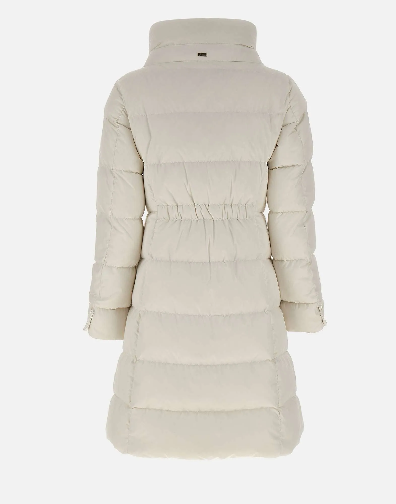 Milk White Down Jacket with Drawstring