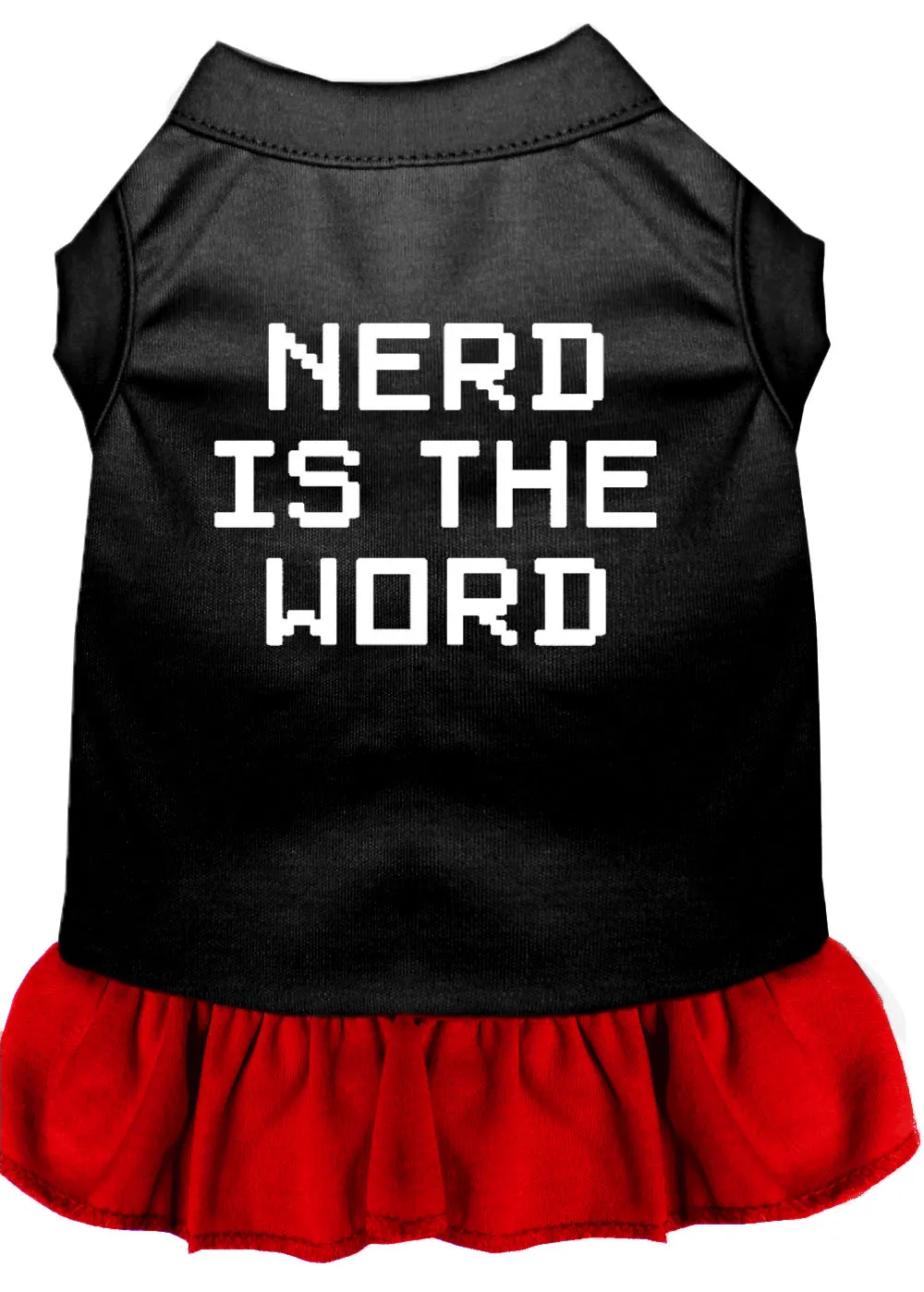 Nerd Is The Word Screen Print Dress Black With Red Lg