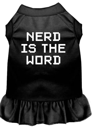 Nerd Is The Word Screen Print Dress Black Xs