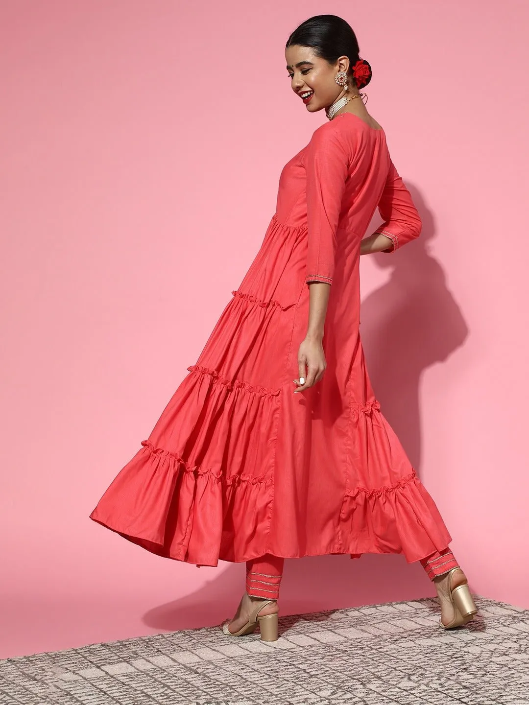 Pink Silk Blend Kurta Set