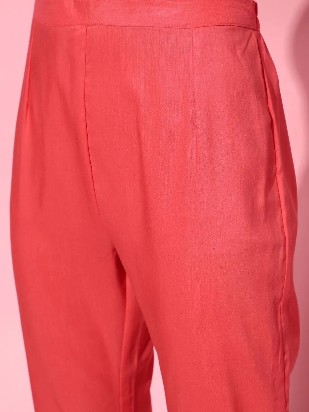 Pink Silk Blend Kurta Set
