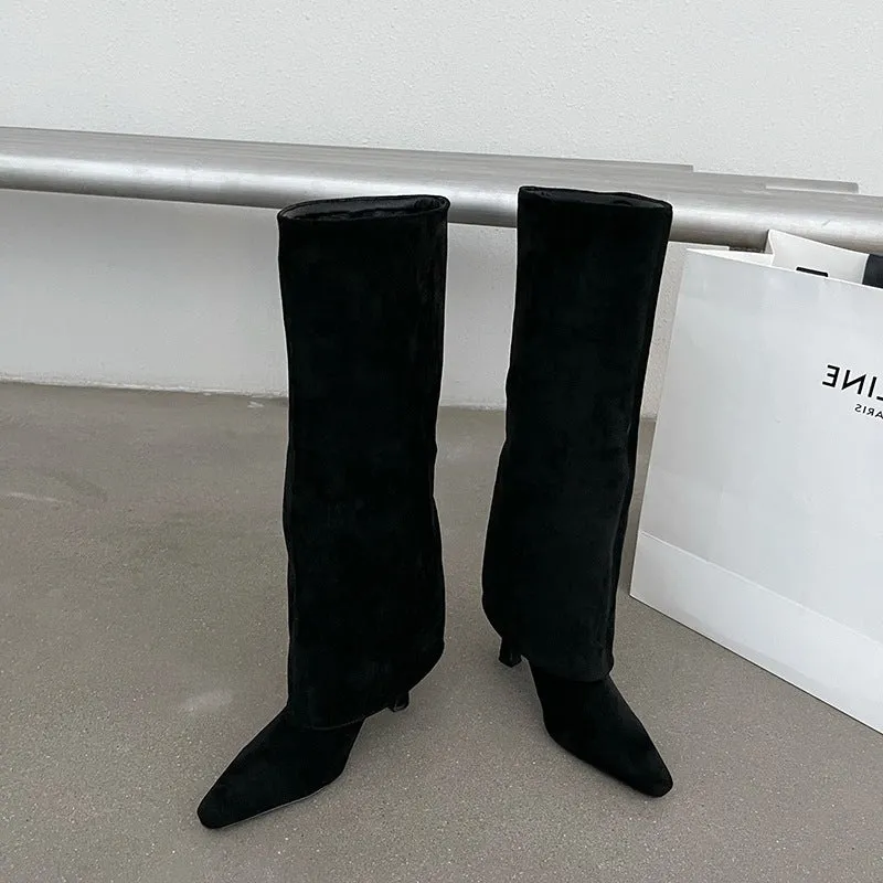 Pointed High Heels Fashionable Trousers Boots