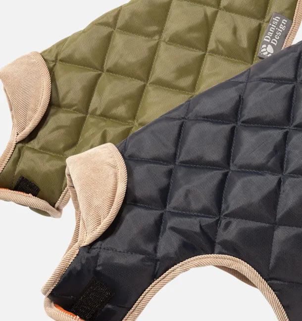 Showerproof Quilted Dog Coat Navy by Danish Design