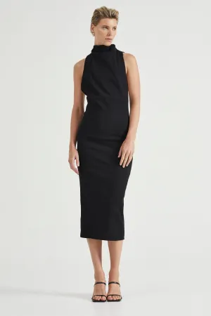 SKIPPING STONE MIDI DRESS | BLACK