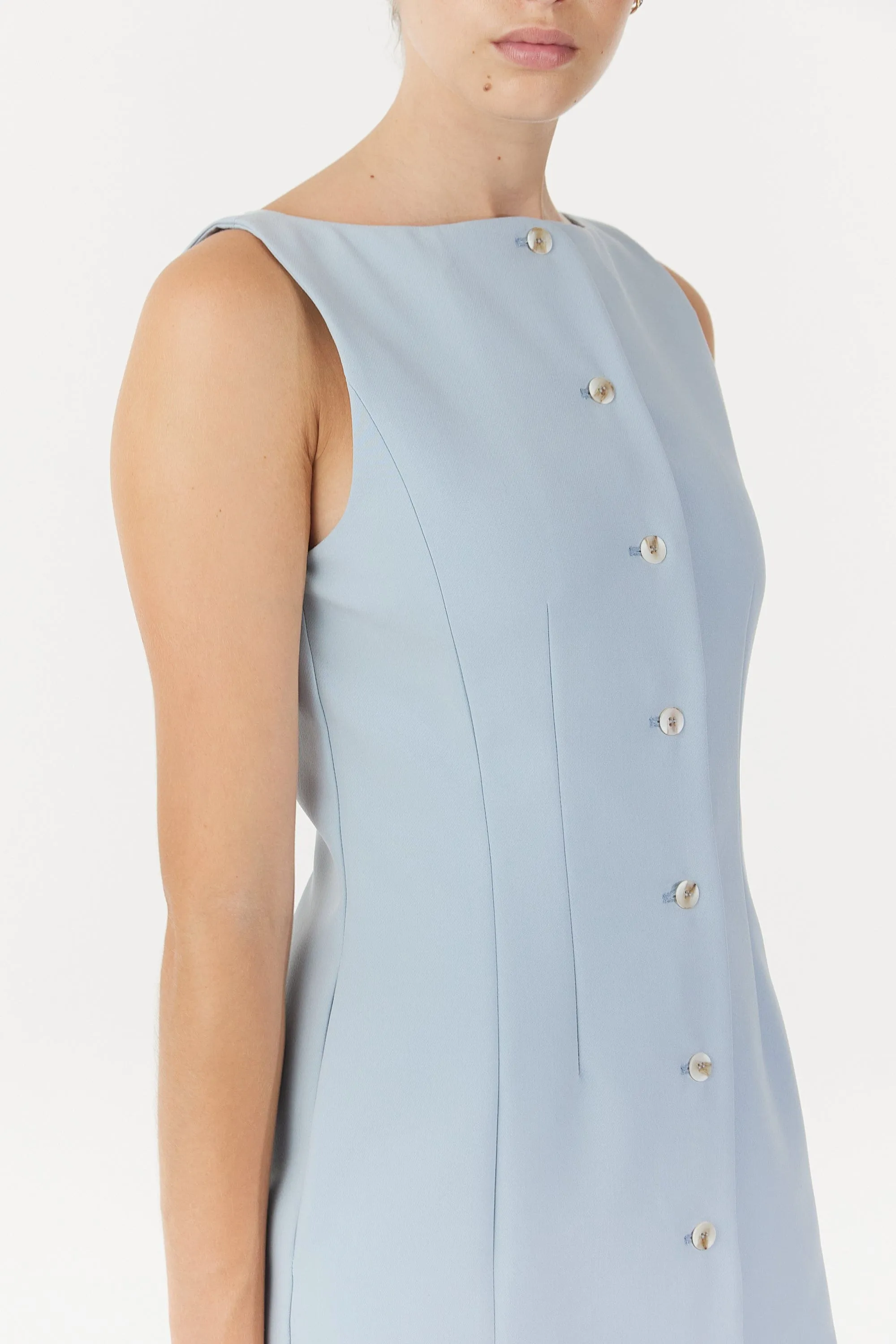 SKYLINE TAILORED MINI DRESS | POWDER BLUE