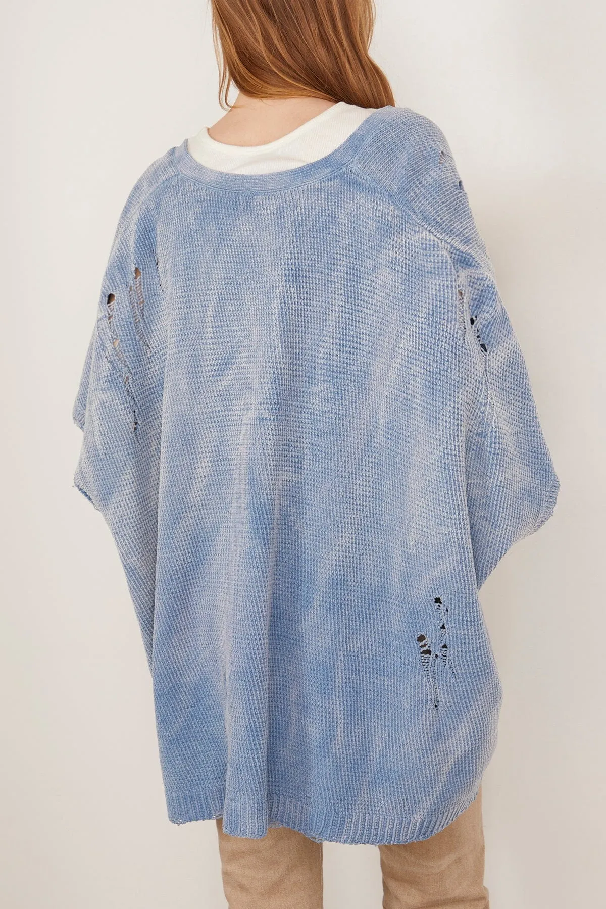 Sleeveless Boxy Cardigan Dress in Light Blue