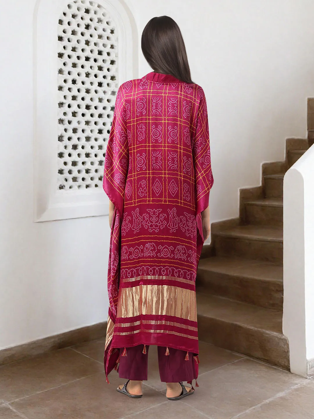 Soft Red Viscose Printed Relaxed Fit Dress