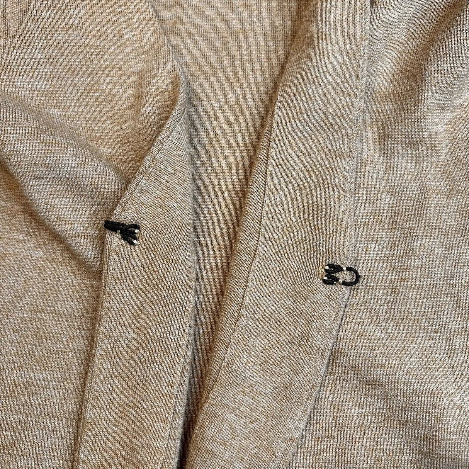 Soft Surroundings Cardigan Large Neutral Brown Long Sweater Wool Blend w/Clasp