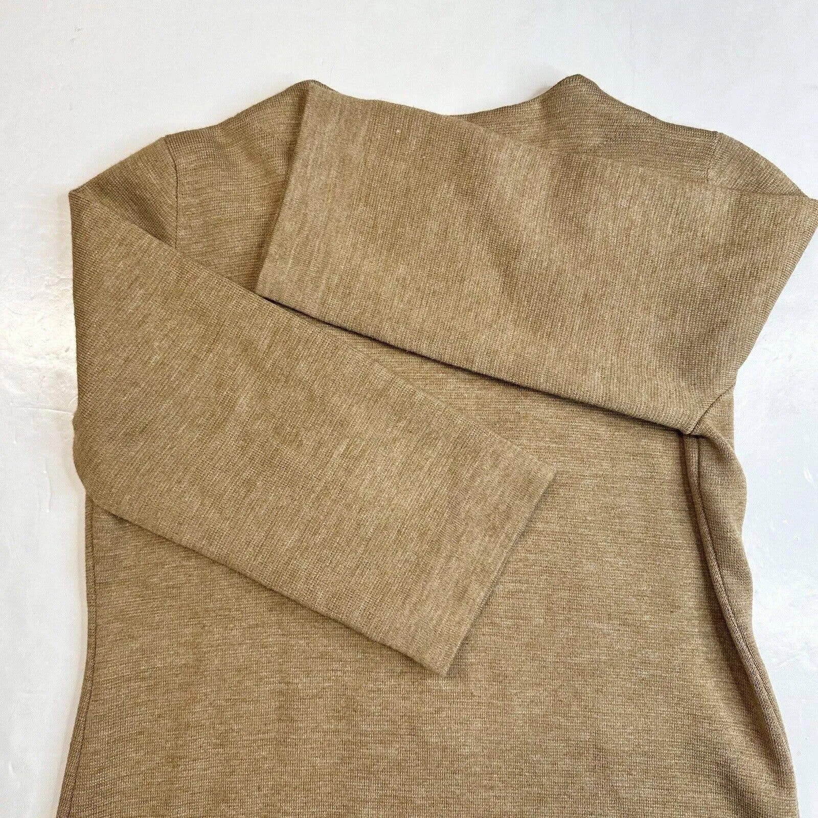 Soft Surroundings Cardigan Large Neutral Brown Long Sweater Wool Blend w/Clasp