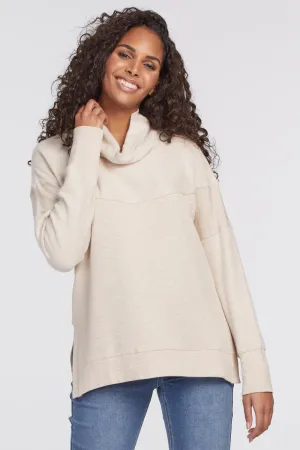 TR4760O Funnel Neck Drop Shoulder Sweater