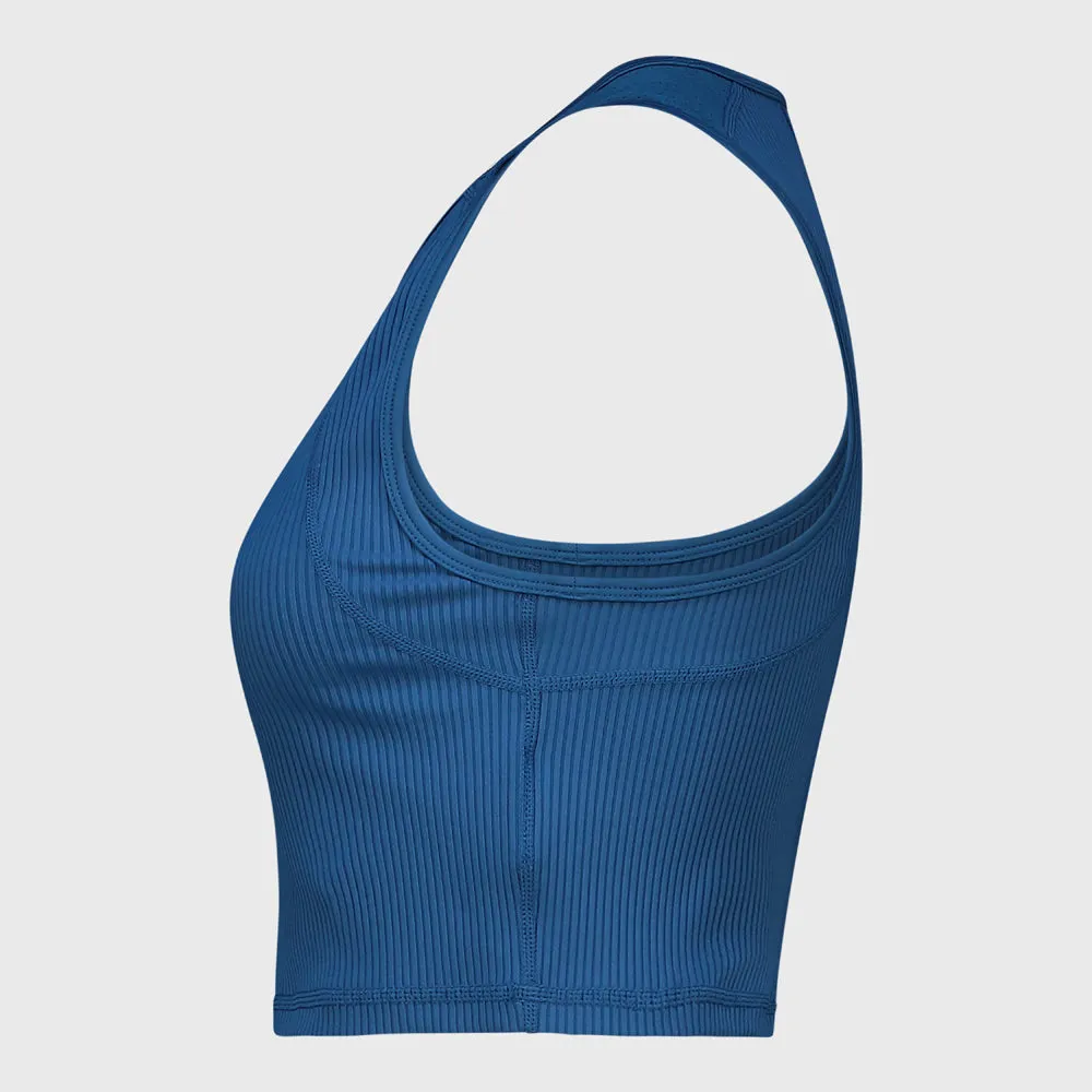 Umbro Womens Pro Training Ribbed Crop Top Blue _ 182176 _ Blue