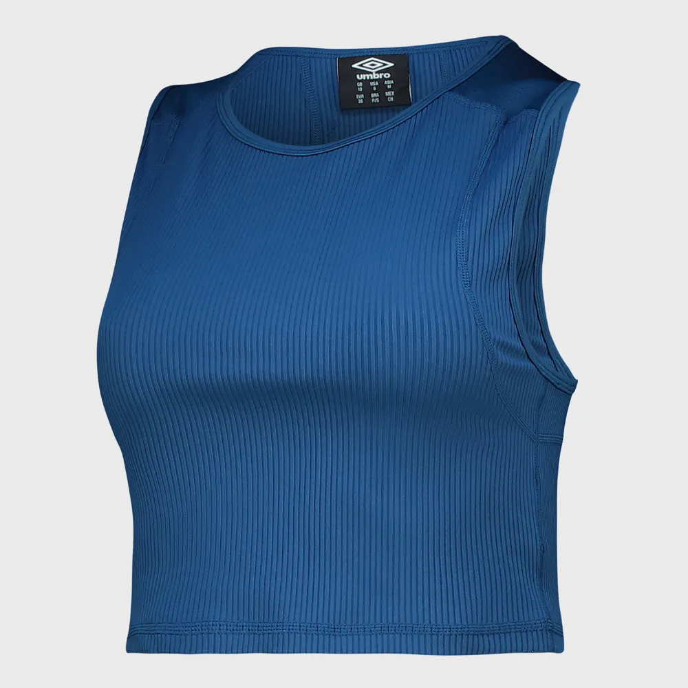Umbro Womens Pro Training Ribbed Crop Top Blue _ 182176 _ Blue