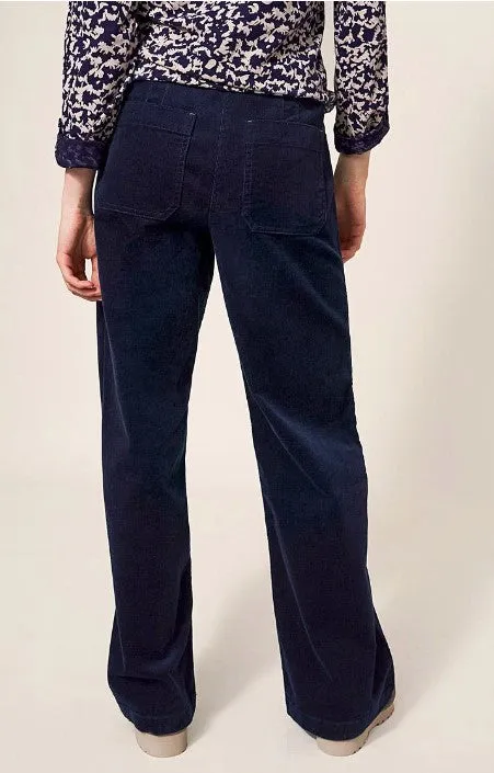 White Stuff Belle Cord Wide Leg Trouser Dark Navy
