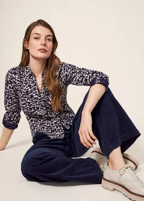 White Stuff Belle Cord Wide Leg Trouser Dark Navy