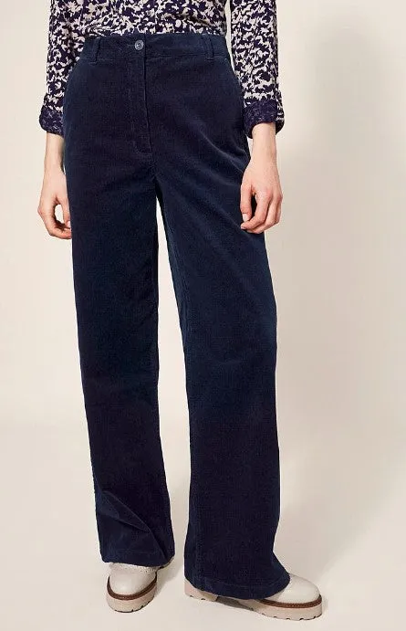 White Stuff Belle Cord Wide Leg Trouser Dark Navy