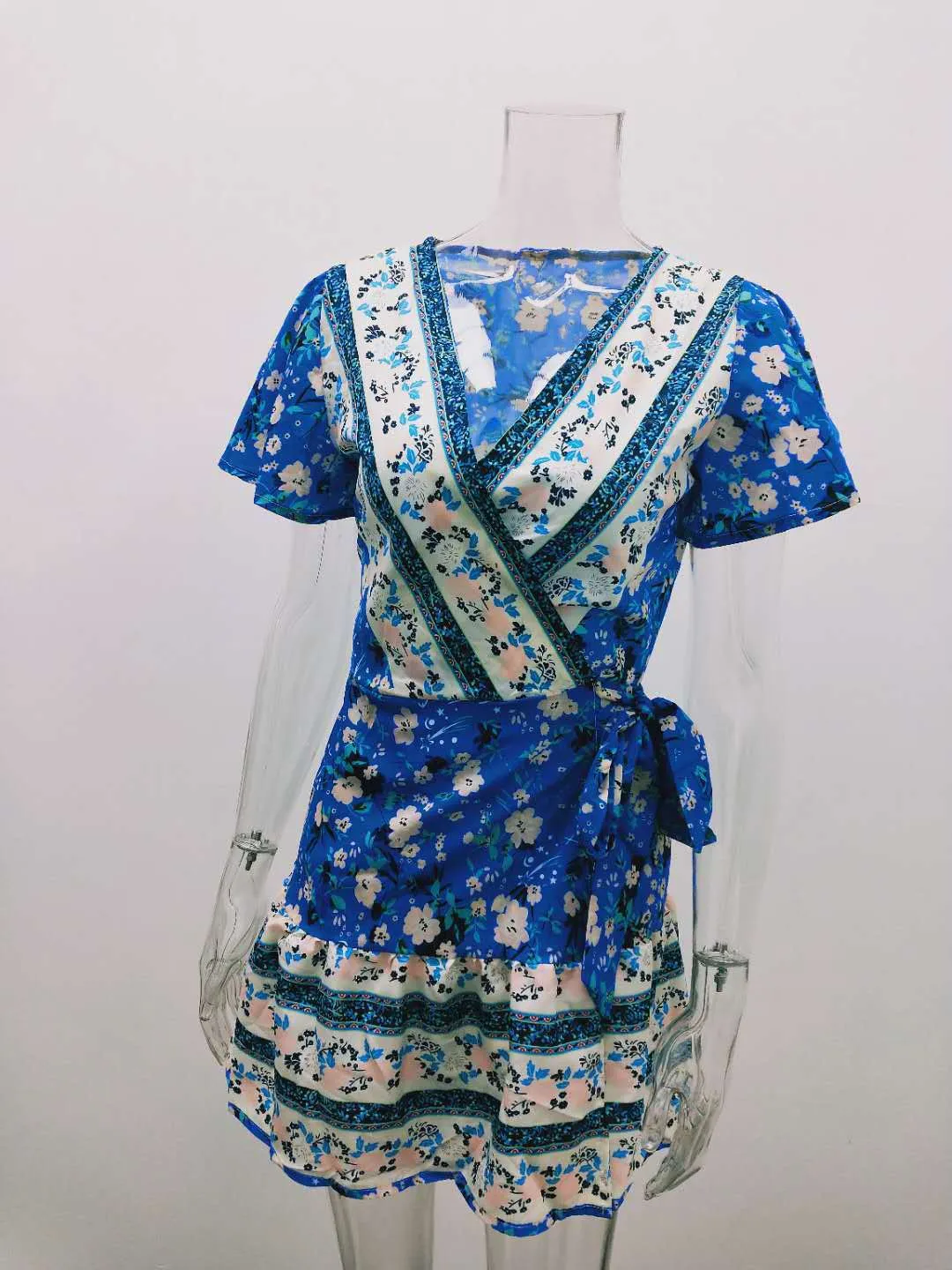 Women's summer new holiday print bohemian dress