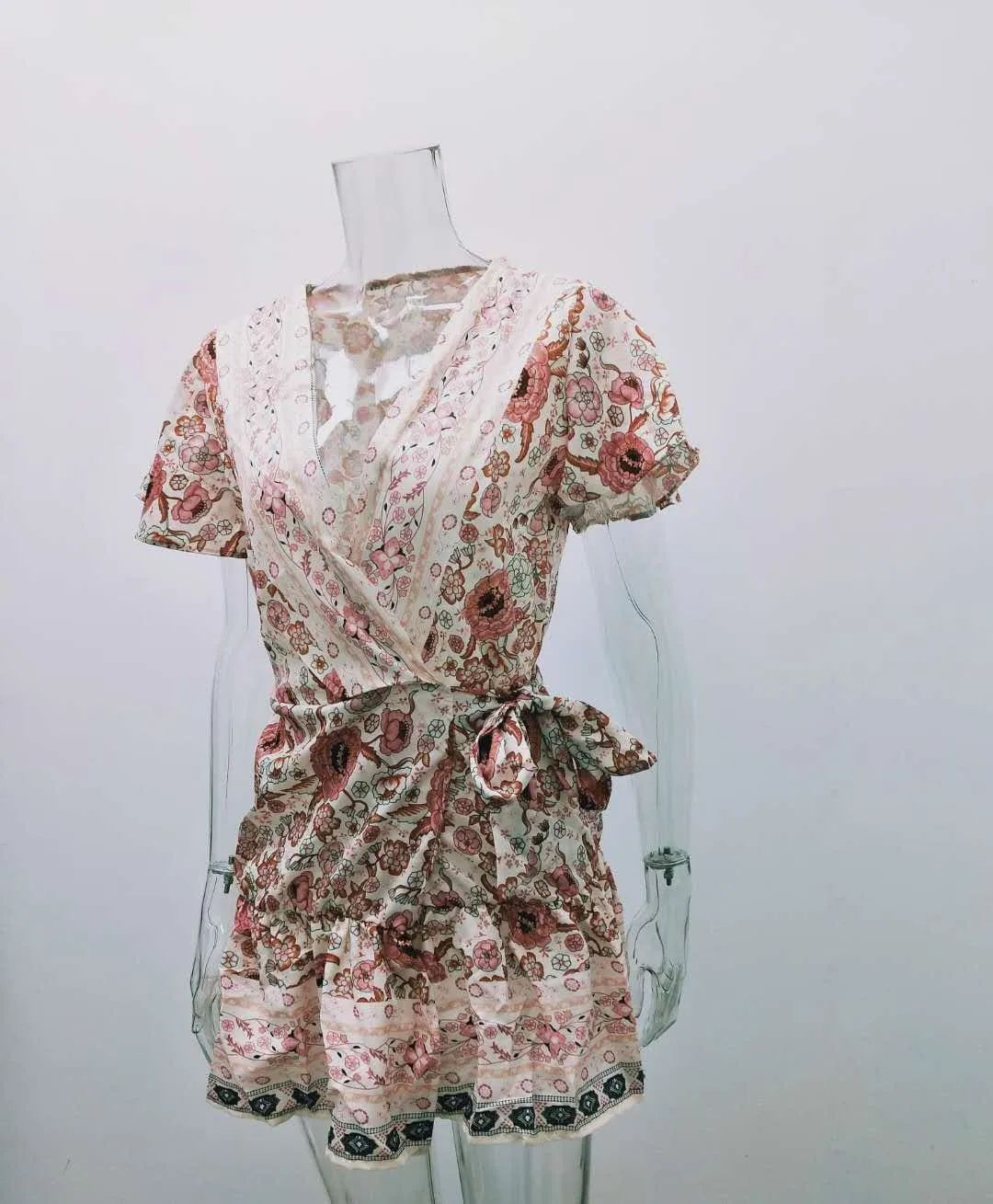 Women's summer new holiday print bohemian dress