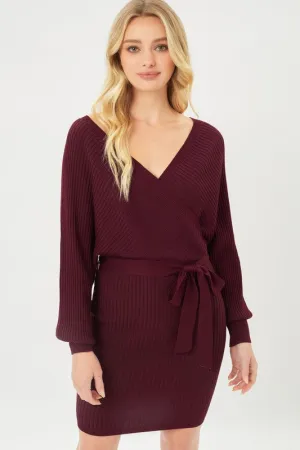 WRAPPED SWEATER DRESS